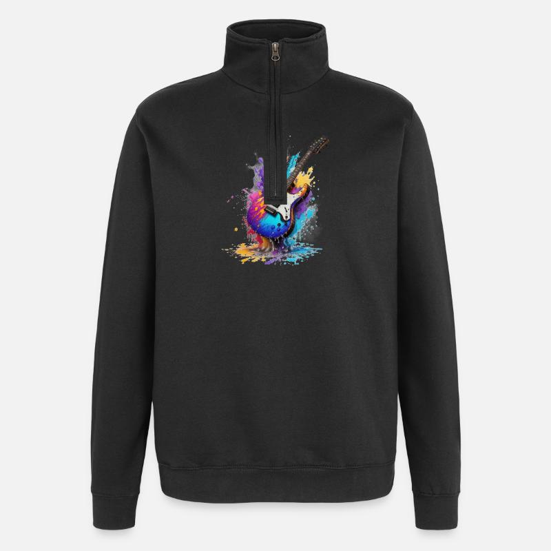 Guitar - Quarter-Zip Sweatshirt - black