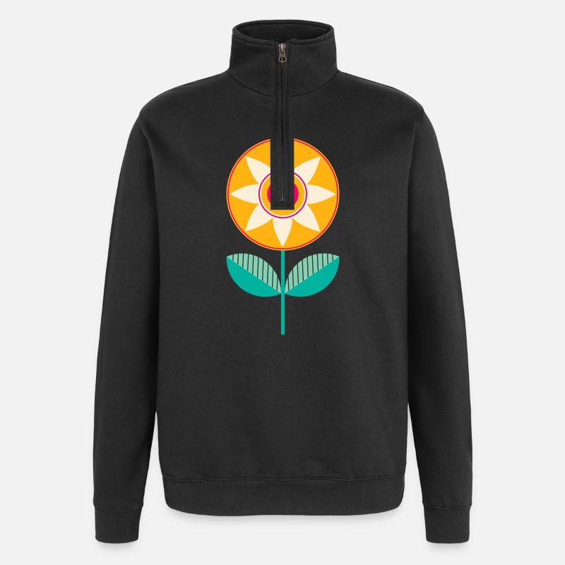 Süße bunte Blume - Quarter-Zip-Sweatshirt - Schwarz