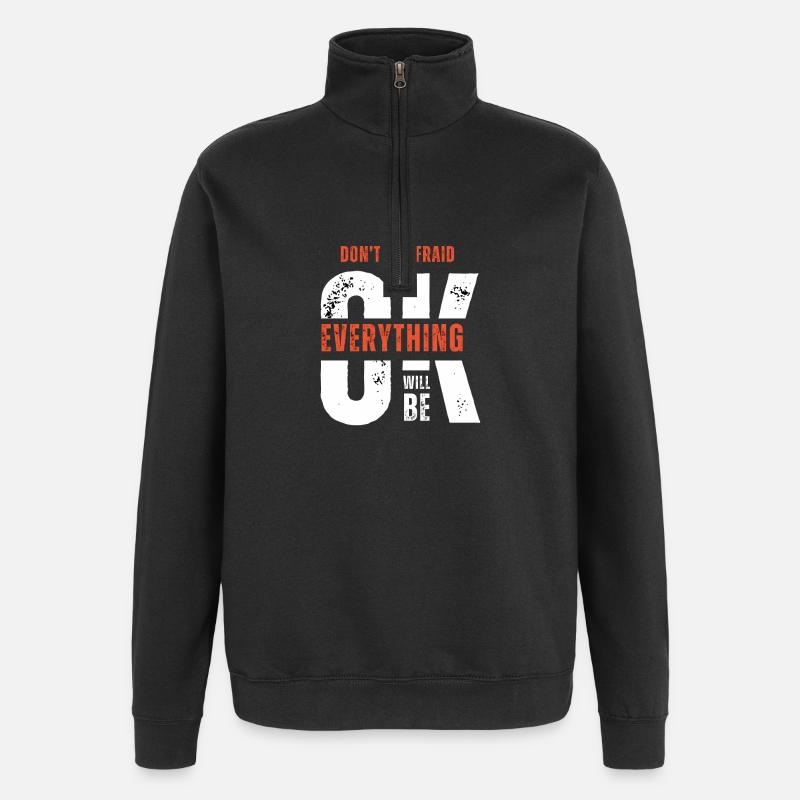 Bleiben Sie stark - Quarter-Zip-Sweatshirt - Schwarz