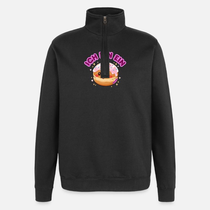 Ich bin ein Berliner - Quarter-Zip-Sweatshirt - Schwarz