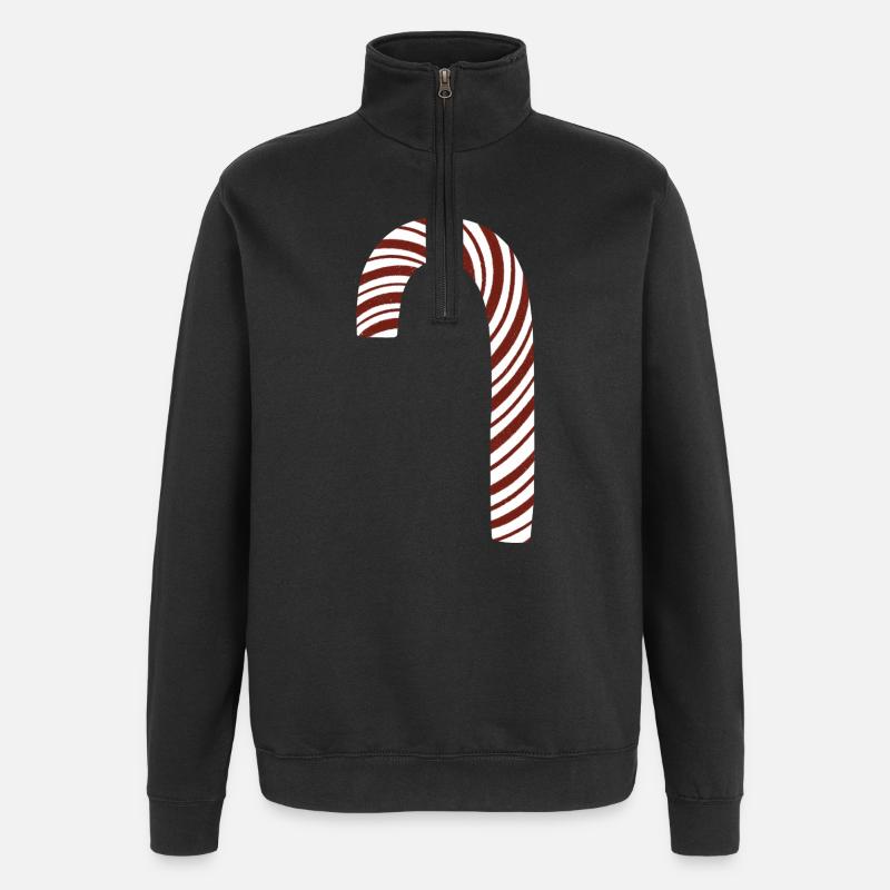 Candy Cane - Quarter-Zip Sweatshirt - black