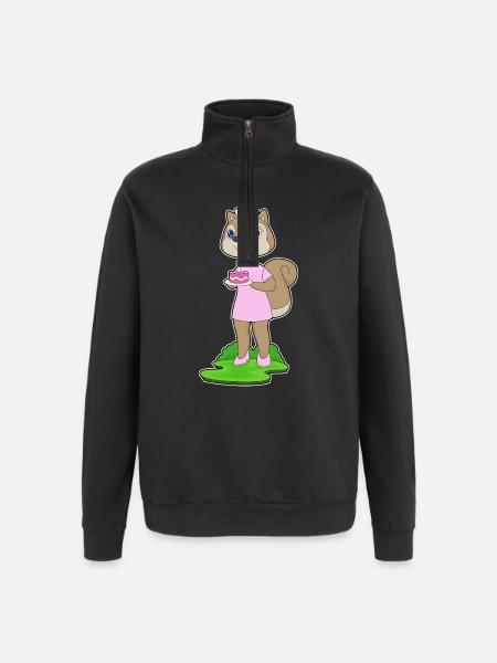 Squirrel Birthday Nurse - Quarter-Zip Sweatshirt - black