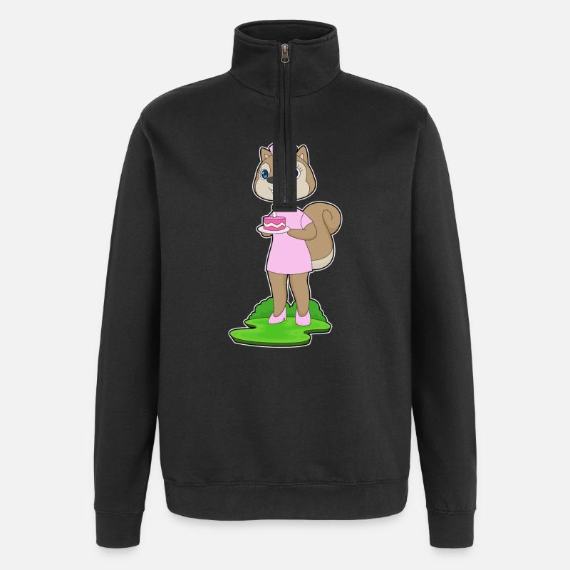 Squirrel Birthday Nurse - Quarter-Zip Sweatshirt - black