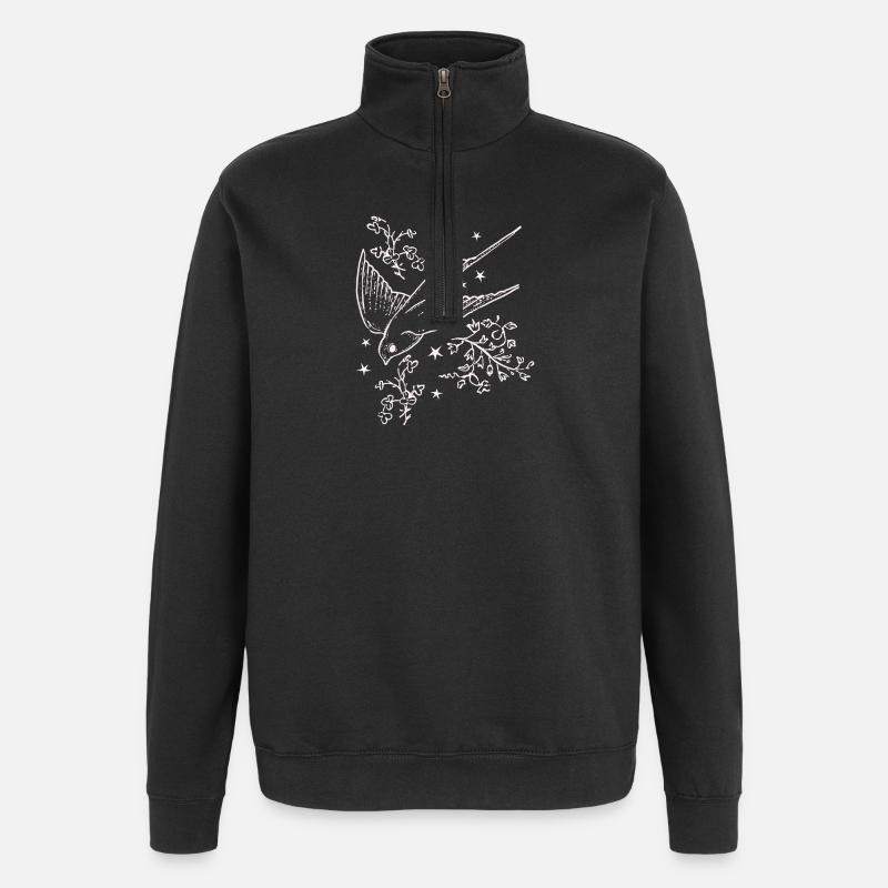 Swallow flight in star flight - Quarter-Zip Sweatshirt - black