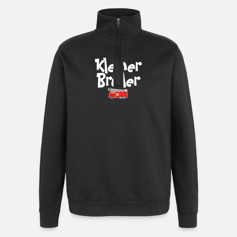 Kleiner Bruder Feuerwehrheld - Quarter-Zip-Sweatshirt - Schwarz