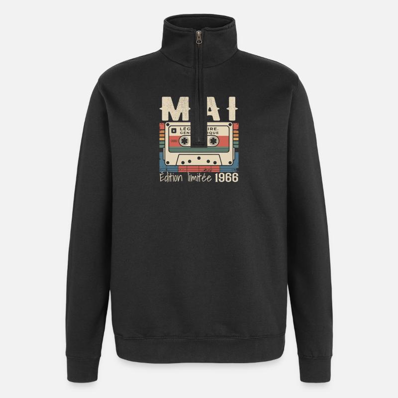 Mai 1966 - Sweat à zip 1/4 - noir