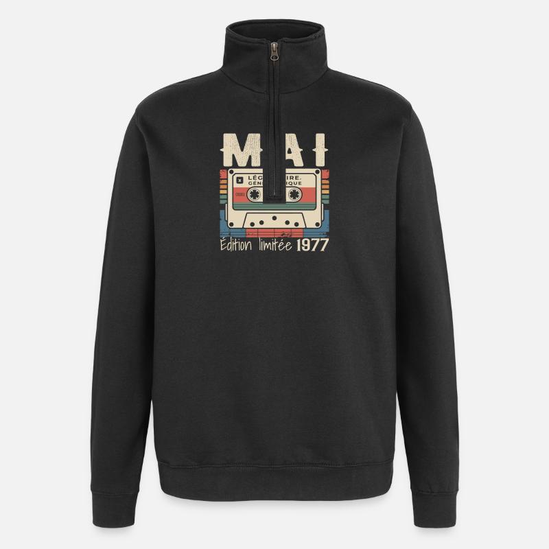 Mai 1977 - Sweat à zip 1/4 - noir