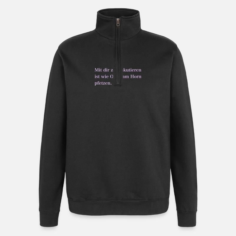 IMG 7294 - Quarter-Zip-Sweatshirt - Schwarz