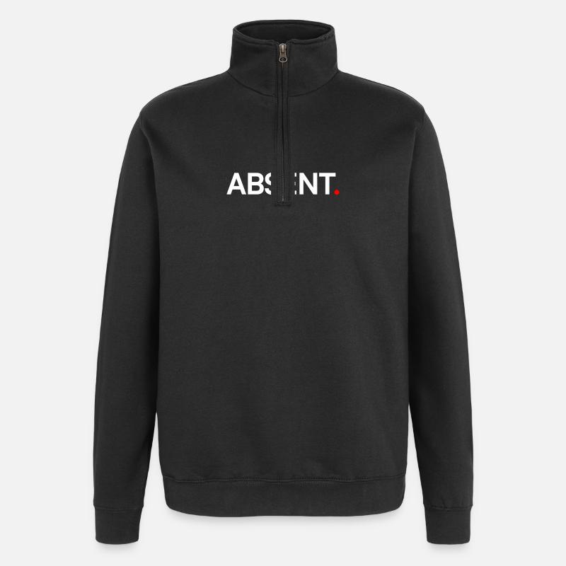 ABSENT. Design Minimal Expression Moderne - Sweat à zip 1/4 - noir