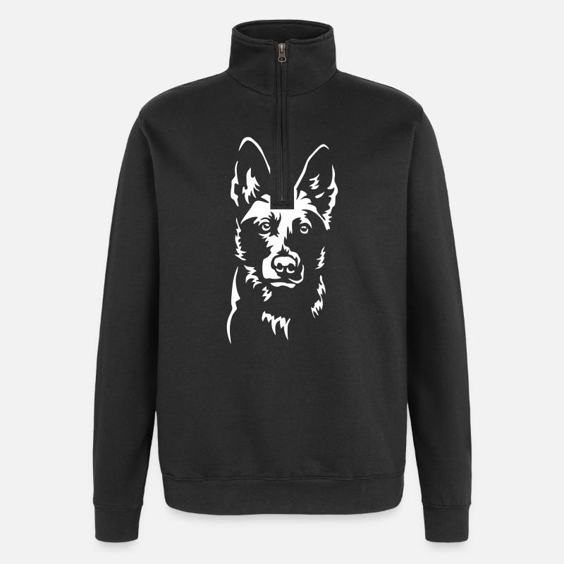 German Shepherd Head "Black Edition" - Quarter-Zip Sweatshirt - black