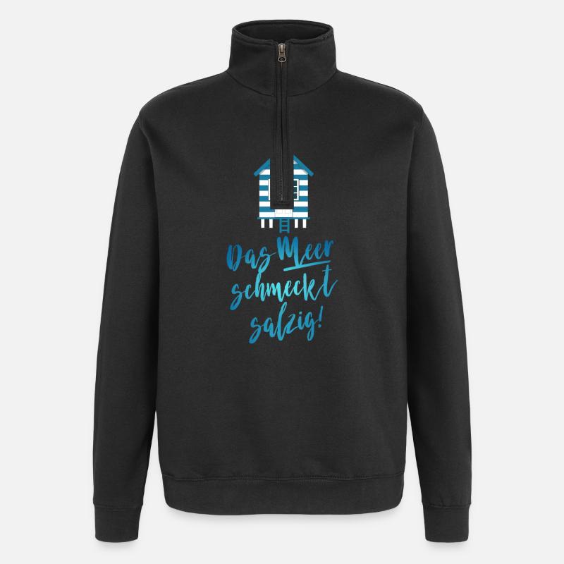 Das Meer schmeckt salzig - Quarter-Zip-Sweatshirt - Schwarz