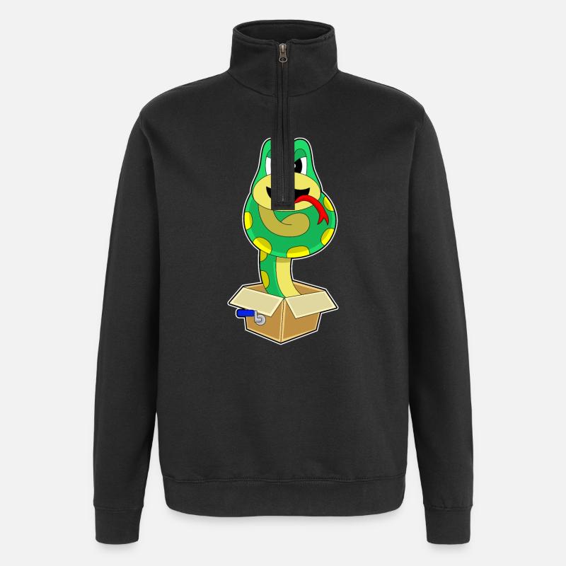 Schlange Karton - Quarter-Zip-Sweatshirt - Schwarz