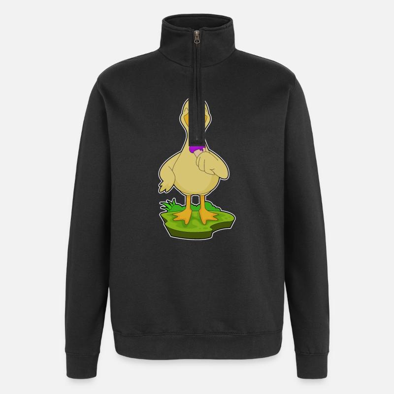 Ente Waffeleis - Quarter-Zip-Sweatshirt - Schwarz