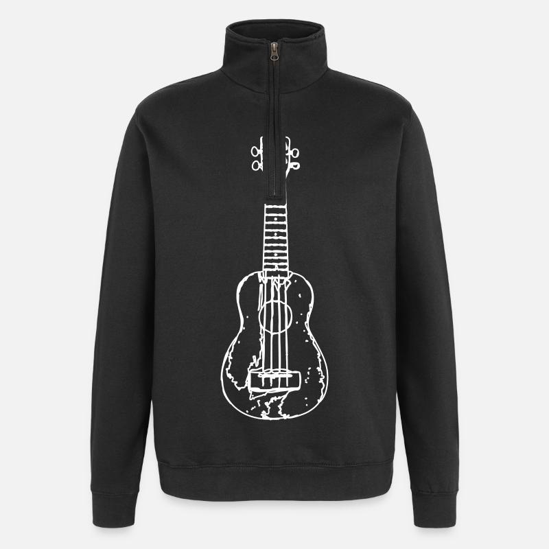Ukulele Drawing - Quarter-Zip Sweatshirt - black