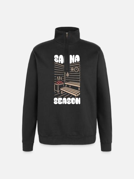 Sauna Season - Sauna - Saying - Quarter-Zip Sweatshirt - black
