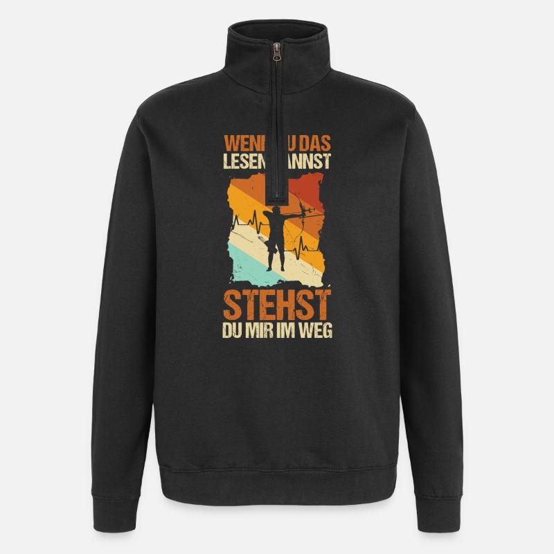 Bogenschütze Bogensport Bogenschießen - Quarter-Zip-Sweatshirt - Schwarz