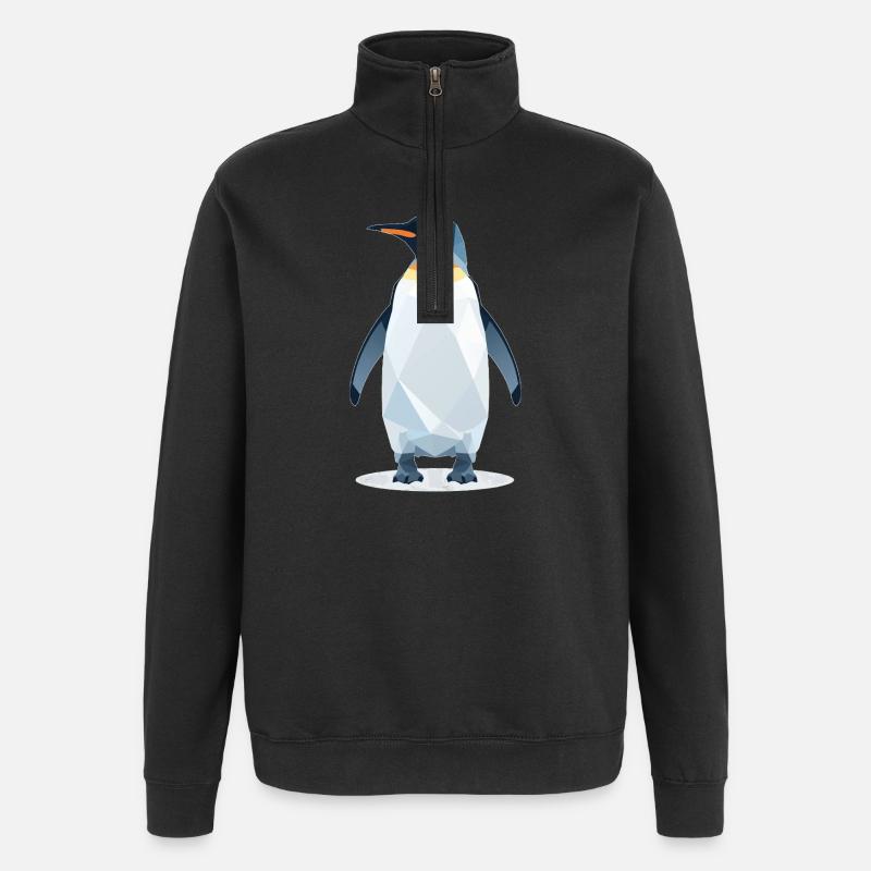Pinguin Style - Quarter-Zip-Sweatshirt - Schwarz