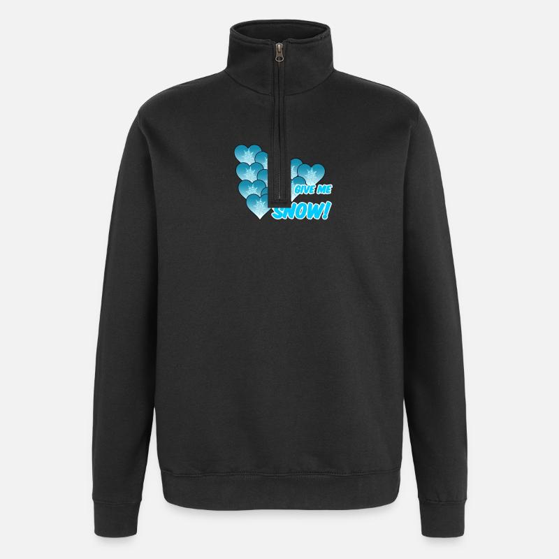 Snow Winter Schnee Schnee - Quarter-Zip Sweatshirt - black