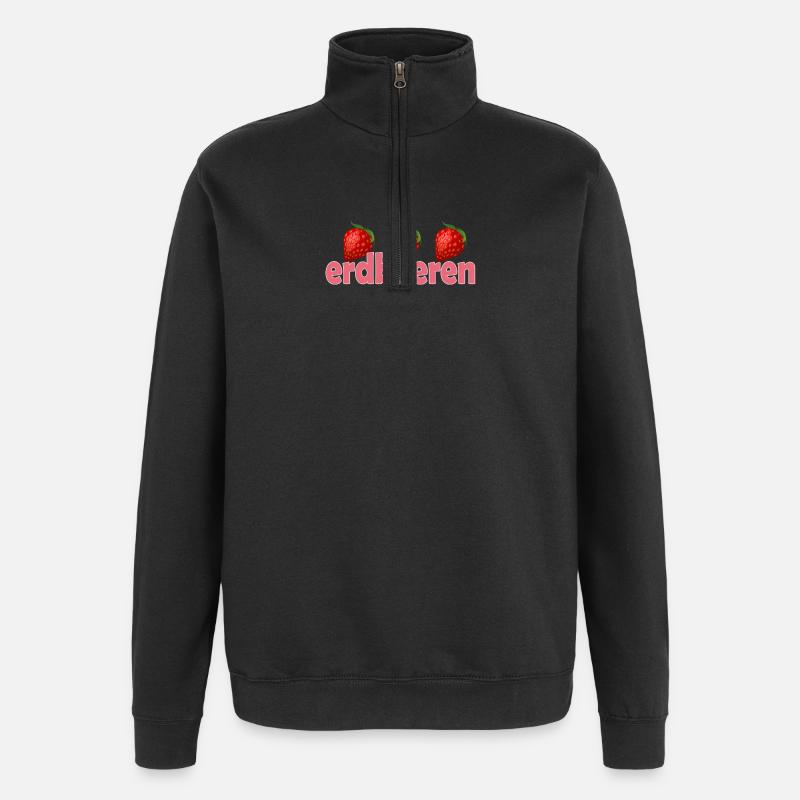 Fraises - Sweat à zip 1/4 - noir