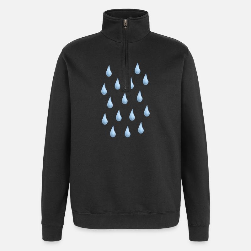Rain Raindrops - Quarter-Zip Sweatshirt - black