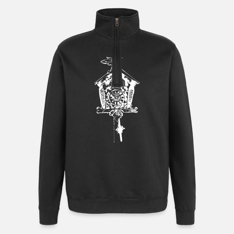 Kuckucksuhr white - Quarter-Zip-Sweatshirt - Schwarz