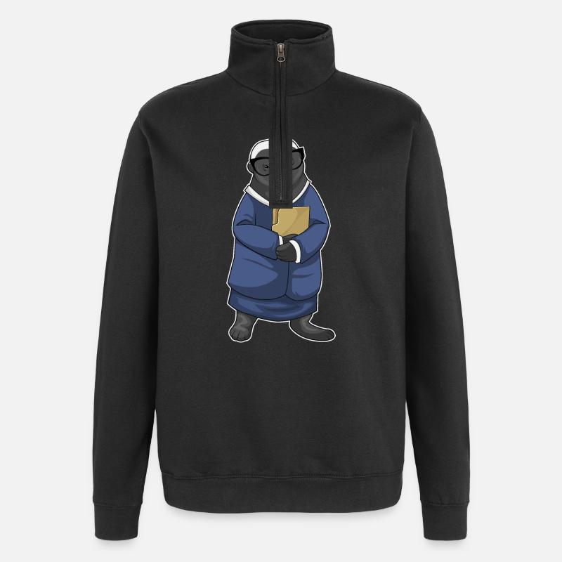 Dachs Sekretärin Mappe - Quarter-Zip-Sweatshirt - Schwarz