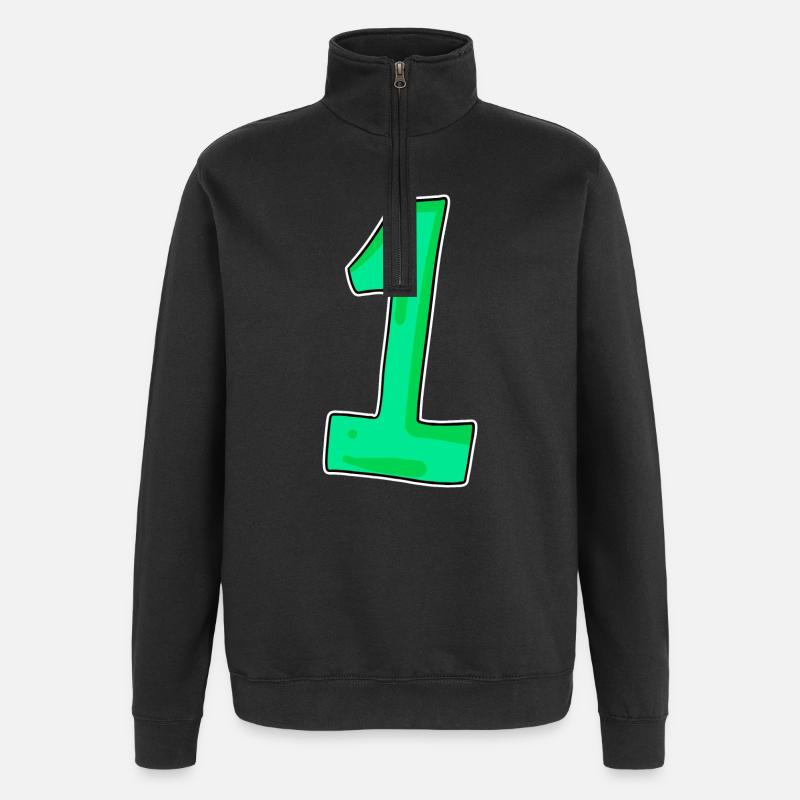 1 green - Quarter-Zip Sweatshirt - black