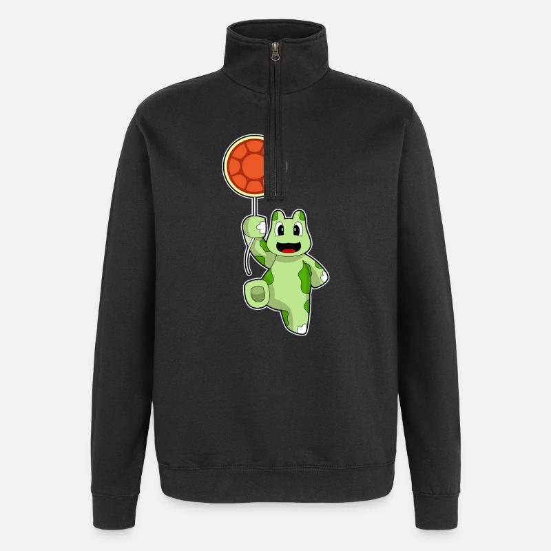 Turtle Balloon - Quarter-Zip Sweatshirt - black