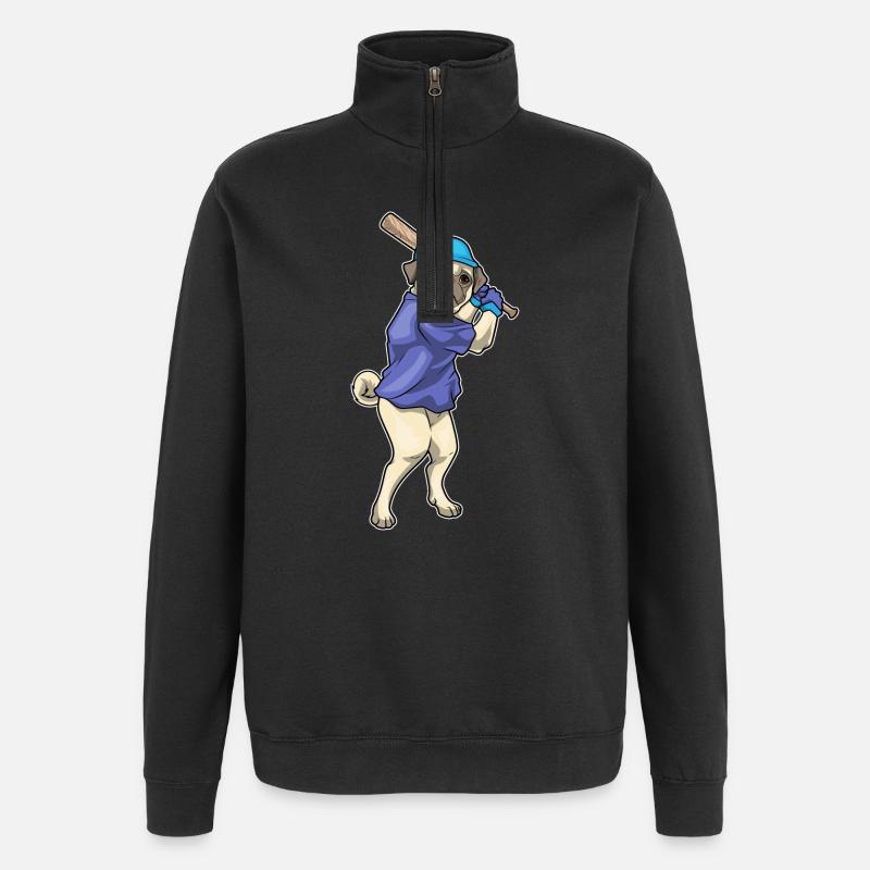 Carlin Baseball Batte de Baseball - Sweat à zip 1/4 - noir