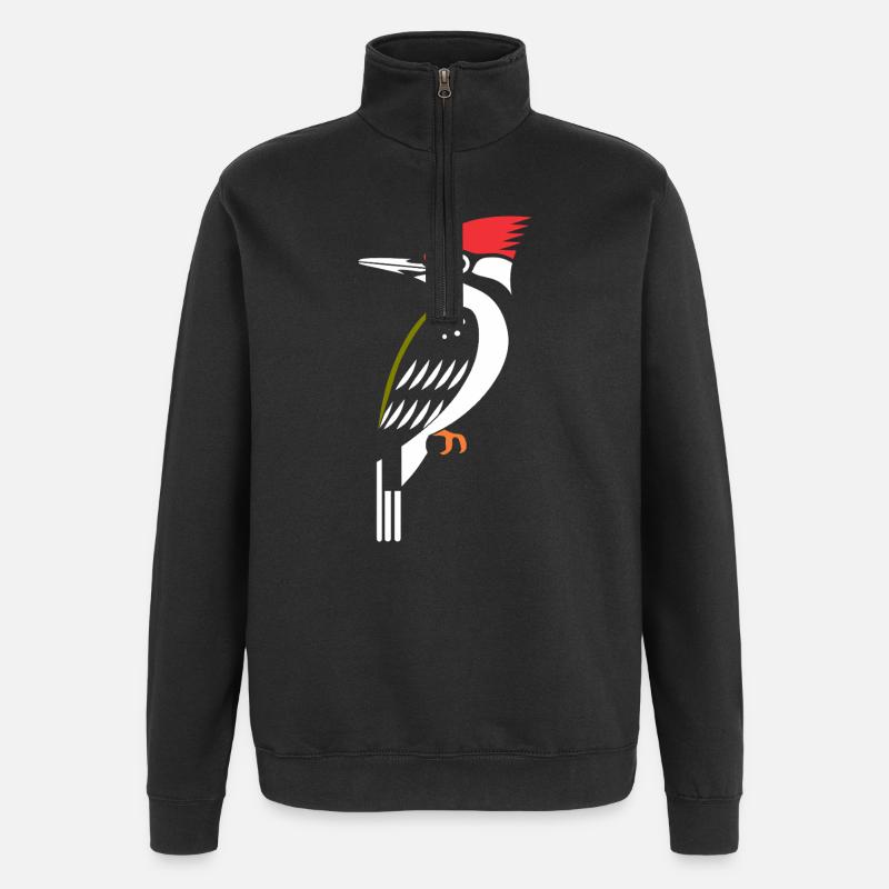 pivert - Sweat à zip 1/4 - noir