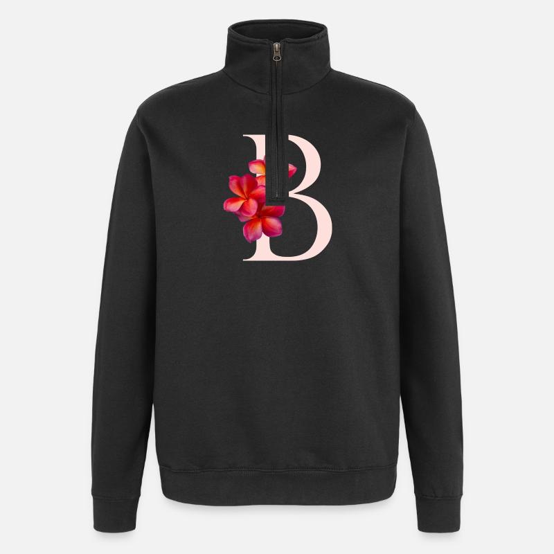 Fleur B - Sweat à zip 1/4 - noir