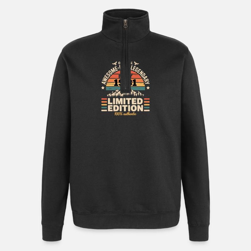 Mai 1981 - May 1981 - Sweat à zip 1/4 - noir