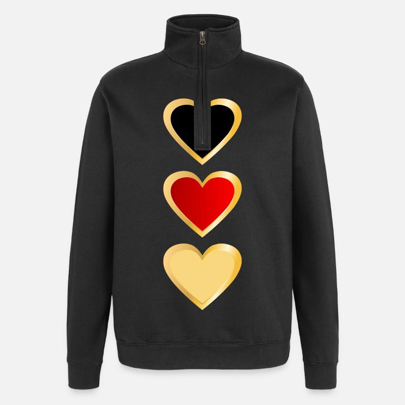 Germany - Heart Team - Quarter-Zip Sweatshirt - black