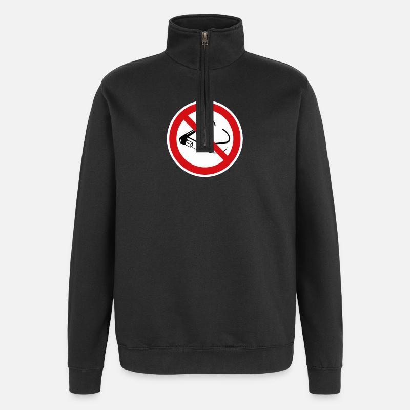 Smart glasses prohibited - Quarter-Zip Sweatshirt - black