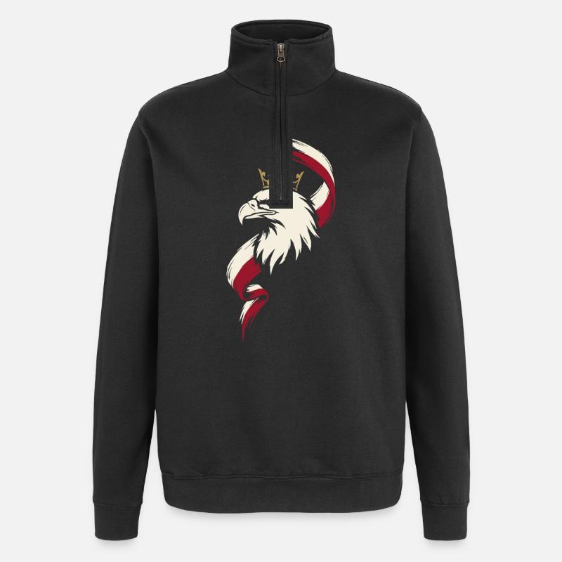 Polish Eagle Crown - Quarter-Zip Sweatshirt - black