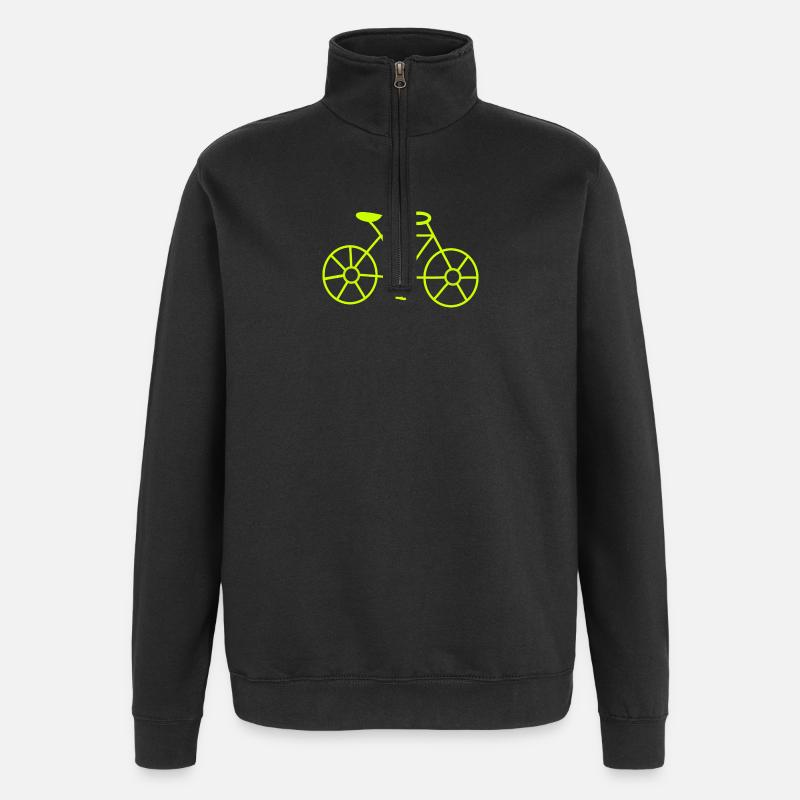 Vélo , bicyclette, velo, retraite, anniversaire - Sweat à zip 1/4 - noir