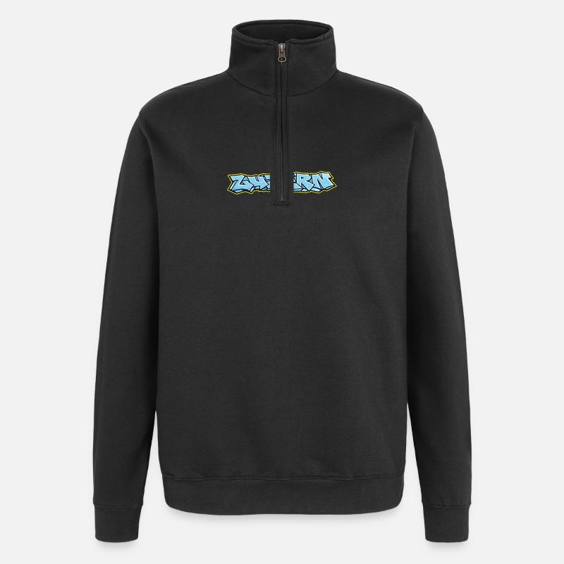 Lucerne Graffiti - Sweat à zip 1/4 - noir
