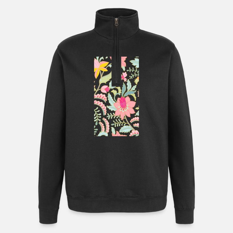 flowers - Quarter-Zip Sweatshirt - black