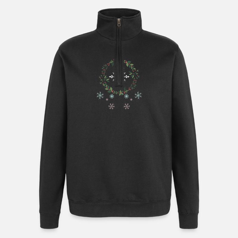 Flocons de neige - Sweat à zip 1/4 - noir