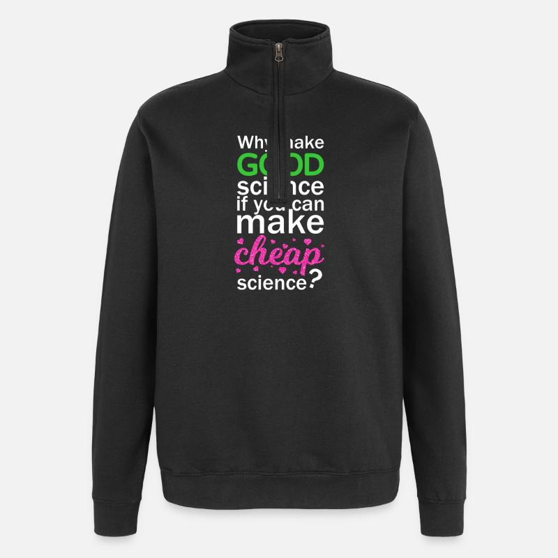 Cheap Science - Quarter-Zip-Sweatshirt - Schwarz