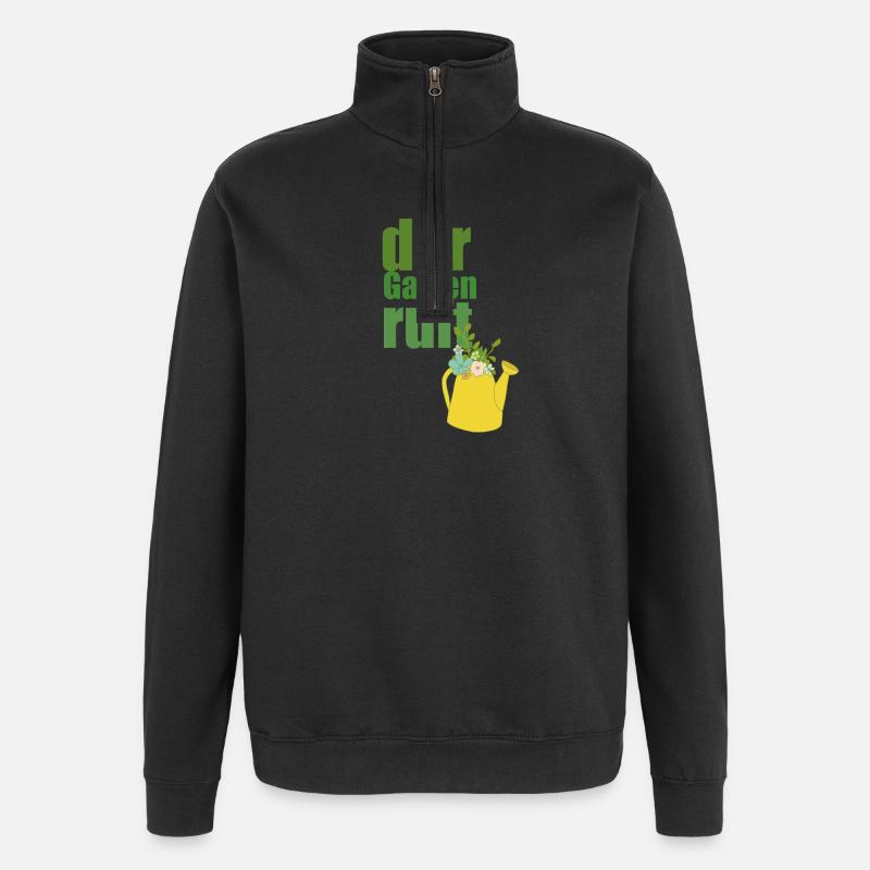 der garten ruft - Quarter-Zip-Sweatshirt - Schwarz