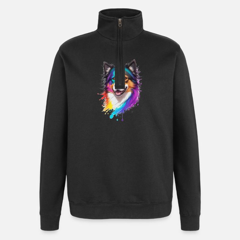 Colley - Sweat à zip 1/4 - noir