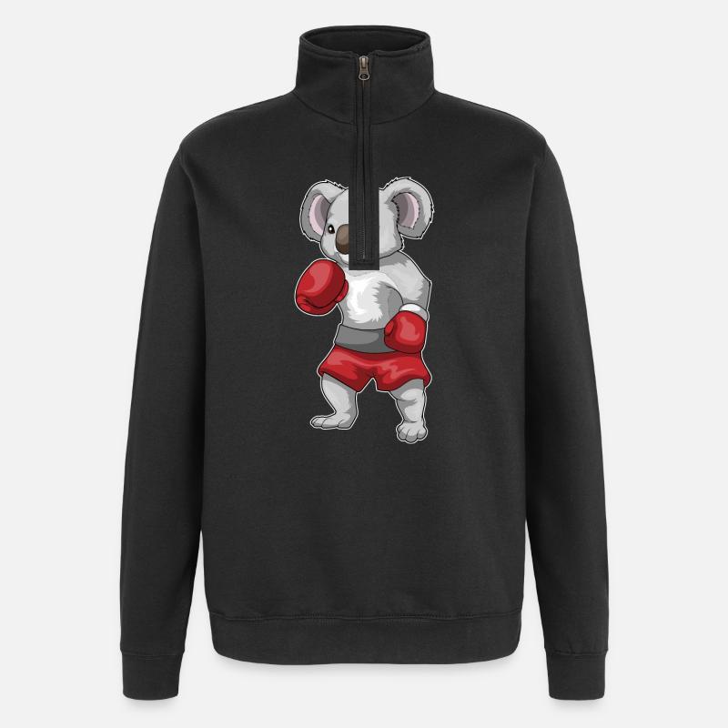 Koala Boxer Boxhandschuhe Boxen - Quarter-Zip-Sweatshirt - Schwarz
