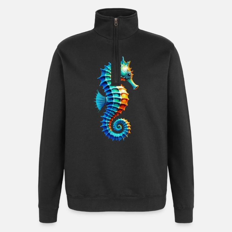 Hippocampe - Sweat à zip 1/4 - noir