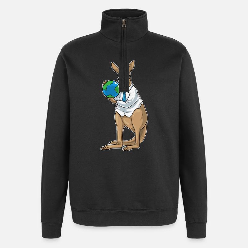 Kangaroo Story Teacher Globe - Sweat à zip 1/4 - noir