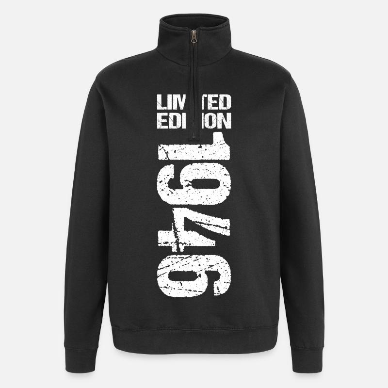 80e anniversaire Né en 1946 - Sweat à zip 1/4 - noir