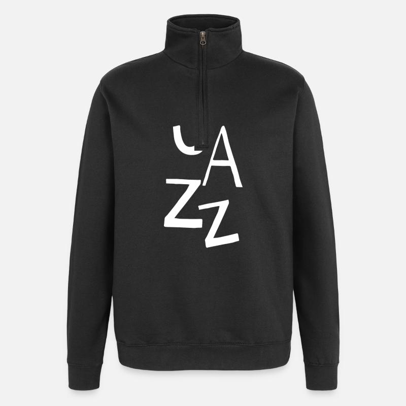 Conception typographique jazz - Sweat à zip 1/4 - noir