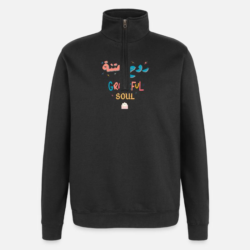 Dankbare Regenbogenseele - Quarter-Zip-Sweatshirt - Schwarz