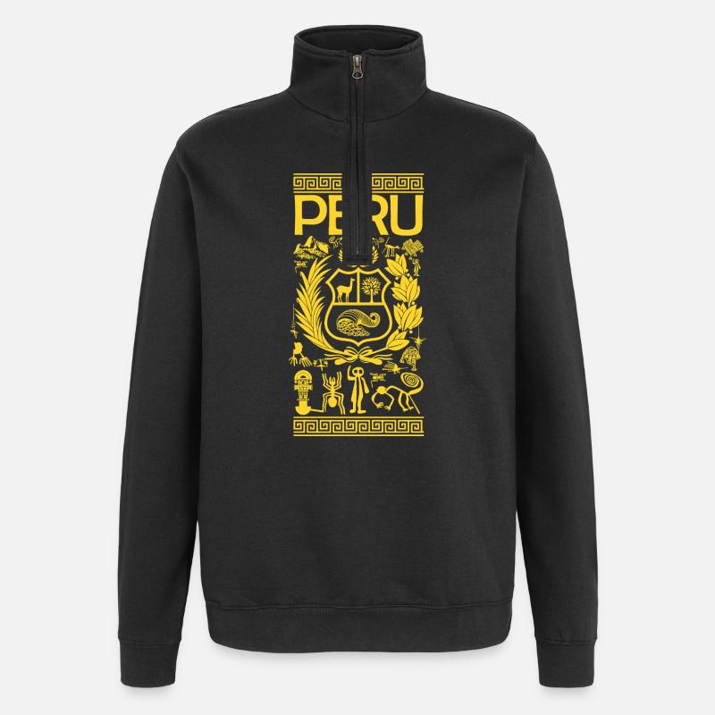 Pérou - Sweat à zip 1/4 - noir