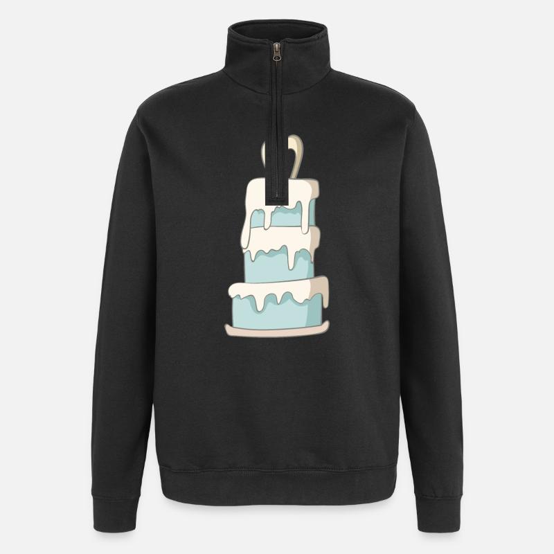 Gâteau de mariage - Sweat à zip 1/4 - noir
